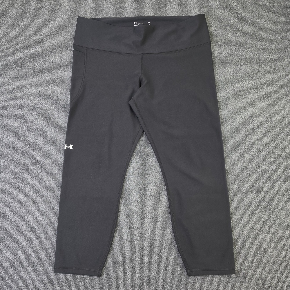 Under Armour Compression High Rise Ankle Leggings Women's 2XL Tech Black 1365335